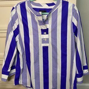 J. Crew - NWOT - Button-front cotton poplin tunic in stripe -Small